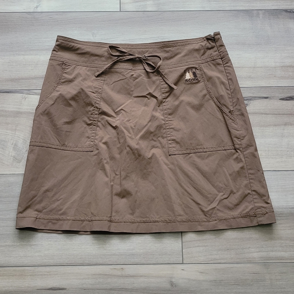Life Is Good Brown Skirt with Pockets